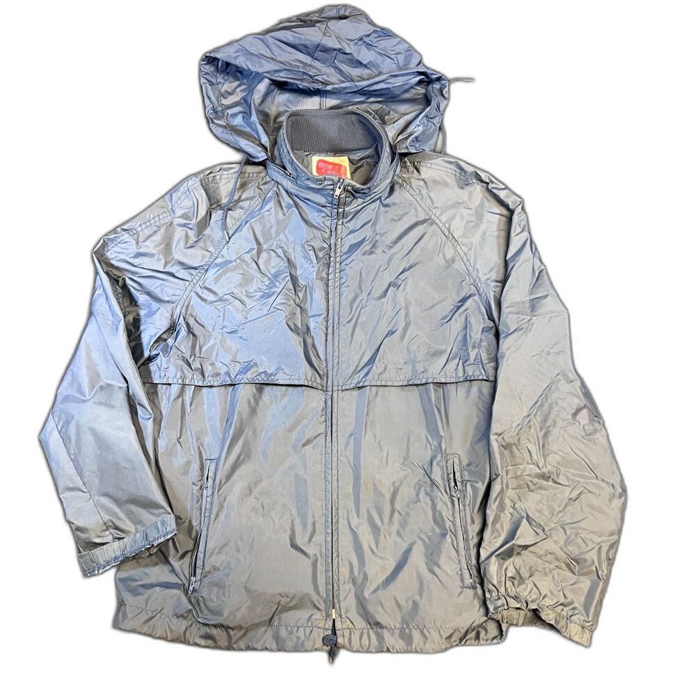 Vtg 1992 Solitude Utah Ski Ticket Stow It A Way Windbreaker Jacket Blue Mens L
